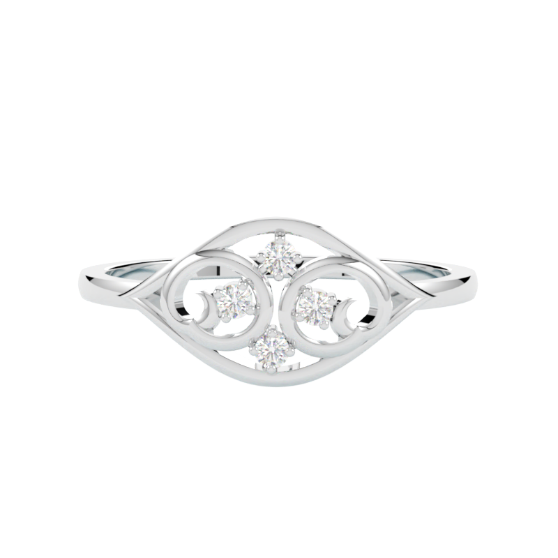 Pierścionek z diamentem Iskra – złoto białe 585 – GOLDPORT